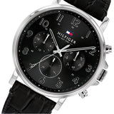 Tommy Hilfiger Daniel Black Dial Black Leather Strap Watch for Men - 1710381