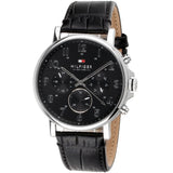 Tommy Hilfiger Daniel Black Dial Black Leather Strap Watch for Men - 1710381