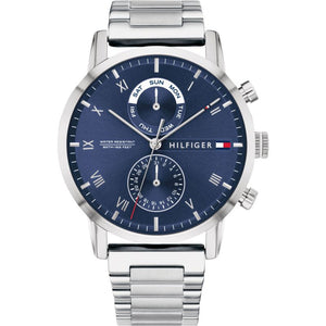 Buy Shop Tommy Hilfiger Kane Blue Dial Silver Steel Strap Watch for Men - 1710401 USA Online