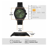 Buy Shop Emporio Armani Federico Chronograph Green Dial Black Steel Strap Watch For Men - AR11562 USA Online