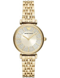 Buy Shop Emporio Armani Gianni T Bar Analog Crystals Gold Dial Gold Steel Strap Watch For Women - AR11608 USA Online
