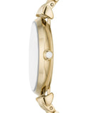 Buy Shop Emporio Armani Gianni T Bar Analog Crystals Gold Dial Gold Steel Strap Watch For Women - AR11608 USA Online
