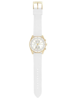 Buy Shop Michael Kors Hadyn Chronograph White Dial White Rubber Strap Watch for Women - MK7484 USA Online