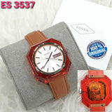 Buy Shop Fossil Candy White Dial Brown Leather Strap Watch for Women - ES3537 USA Online
