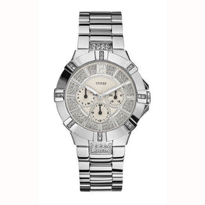 Buy Shop Guess Vista Diamonds Silver Dial Silver Steel Strap Watch for Women - W12080L1 USA Online