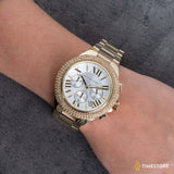 Buy Shop Michael Kors Camille Silver Diamonds Dial Gold Steel Strap Watch for Women - MK5756 USA Online