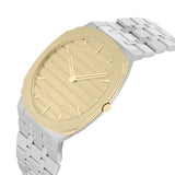Buy Shop Gucci 25H Quartz Gold Dial Silver Steel Strap Watch for Men - YA163405 USA Online