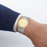 Buy Shop Gucci 25H Quartz Gold Dial Silver Steel Strap Watch for Men - YA163405 USA Online
