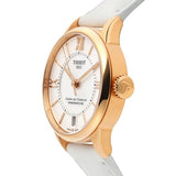 Buy Shop Tissot Chemin Des Tourelles Powermatic 80 Lady Silver Dial White Leather Strap Watch For Women - T099.207.36.118.00 USA Online