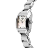 Buy Shop Tissot T Wave Diamonds Mother of Pearl Dial Silver Steel Strap Watch for Women - T02.1.285.74 USA Online