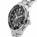 Buy Shop Tag Heuer Aquaracer Quartz Chronograph Black Dial Silver Steel Strap Watch for Men - CAY111A.BA0927 USA Online