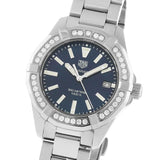 Buy Shop Tag Heuer Aquaracer Quartz Diamonds Black Dial Silver Steel Strap Watch for Women - WAY131P.BA0748 USA Online