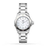 Buy Shop Tag Heuer Aquaracer Professional 200 Quartz Diamond Mother of Pearl Dial Silver Steel Strap Watch for Women - WBP1416.BA0622 USA Online