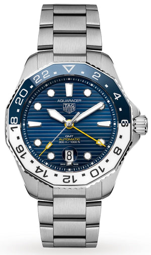Buy Shop Tag Heuer Aquaracer Professional 300 GMT Automatic Blue Dial Silver Steel Strap Watch for Men - WBP2010.BA0632 USA Online