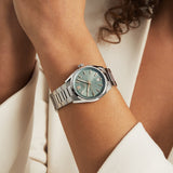 Buy Shop Tag Heuer Carrera Date Automatic 18K Green Dial Silver Steel Strap Watch for Women - WBN2312.BA0001 USA Online