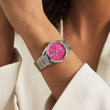 Buy Shop Tag Heuer Carrera Date Automatic 18K Pink Dial Silver Steel Strap Watch for Women - WBN2313.BA0001 USA Online