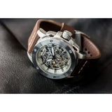 Buy Shop Fossil Modern Machine Automatic Skeleton White Dial Brown Leather Strap Watch for Women - ME3083 USA Online