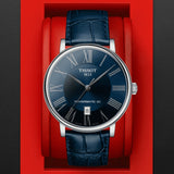 Buy Shop Tissot Carson Premium Powermatic 80 Blue Dial Blue Leather Strap Watch For Men - T122.407.16.043.00 USA Online