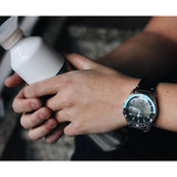 Buy Shop Fossil Sport 54 Day Date Black Dial Black Leather Strap Watch for Men - FS5321 USA Online