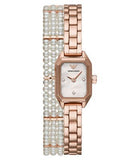 Buy Shop Emporio Armani Giola White Mother of Pearl Dial Rose Gold Steel Strap Watch For Women - AR11147 USA Online
