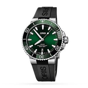 Buy Shop Oris Aquis Date Green Dial Black Rubber Strap Watch for Men - 0173377304157-0742464EB USA Online