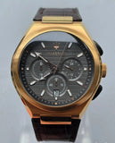 Buy Shop Maserati Triconic Chronograph Grey Dial Brown Leather Strap Watch For Men - R8871639003 USA Online