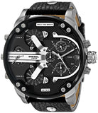 Buy Shop Diesel Mr Daddy Chronograph Black Dial Black Leather Strap Watch For Men - DZ7313 USA Online