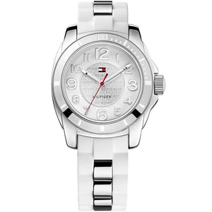 Buy Shop Tommy Hilfiger K2 White Dial White Rubber Strap Watch for Women - 1781306 USA Online