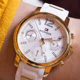 Buy Shop Tommy Hilfiger Claudiia White Dial White Steel Strap Watch for Women - 1781745 USA Online