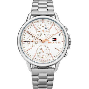 Buy Shop Tommy Hilfiger Carly White Dial Silver Stainless Steel Strap Watch for Women - 1781787 USA Online