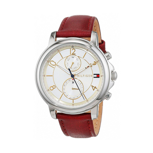 Buy Shop Tommy Hilfiger Claudia White Dial Red Leather Strap Watch for Women - 1781816 USA Online