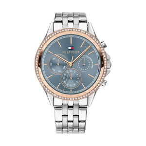 Buy Shop Tommy Hilfiger Ari Diamonds Blue Dial Silver Steel Strap Watch for Women - 1781976 USA Online