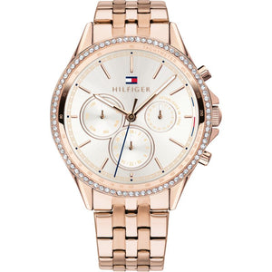 Buy Shop Tommy Hilfiger Ari Diamonds Silver Dial Rose Gold Steel Strap Watch for Women - 1781978 USA Online