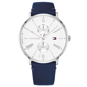 Buy Shop Tommy Hilfiger Jenna White Dial Blue Leather Strap Watch for Women - 1782072 USA Online