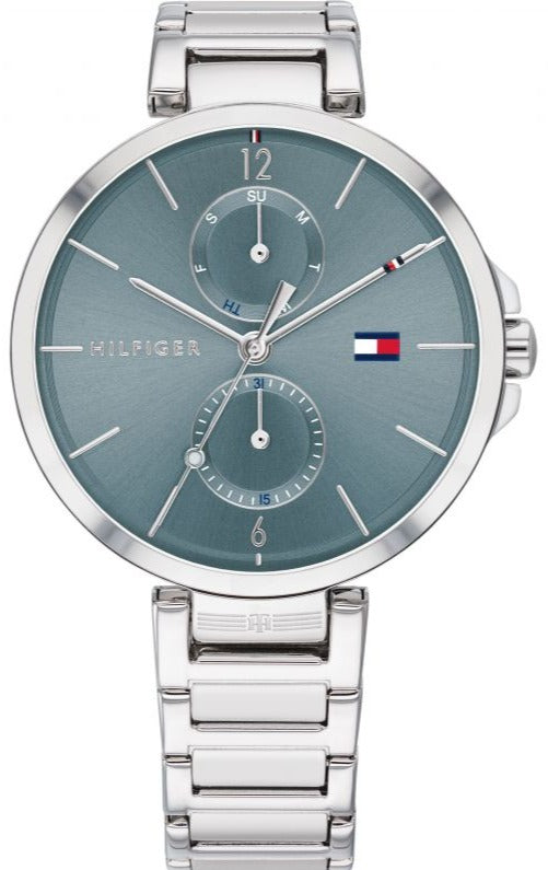 Buy Shop Tommy Hilfiger Angela Blue Dial Silver Steel Strap Watch for Women - 1782126 USA Online