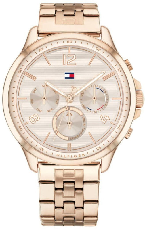 Buy Shop Tommy Hilfiger Harper Chronograph Quartz Rose Gold Dial Rose Gold Steel Strap Watch For Women - 1782224 USA Online