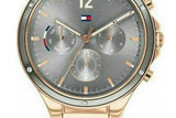 Tommy Hilfiger Eve Chronograph Quartz Grey Dial Rose Gold Steel Strap Watch For Women - 1782277