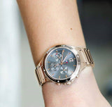 Tommy Hilfiger Eve Chronograph Quartz Grey Dial Rose Gold Steel Strap Watch For Women - 1782277