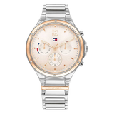 Tommy Hilfiger Eve Chronograph Quartz Pink Dial Silver Steel Strap Watch For Women - 1782279