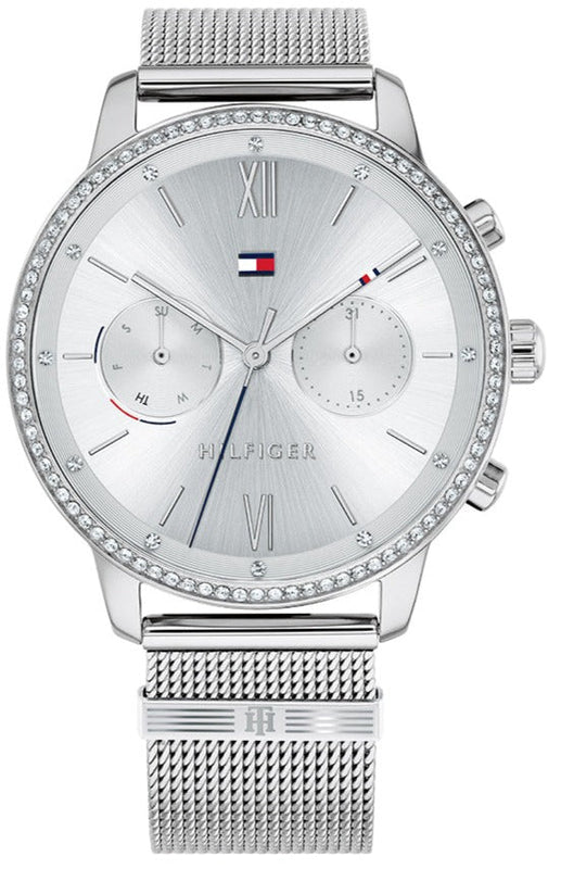 Buy Shop Tommy Hilfiger Blake Diamonds Silver Dial Silver Mesh Bracelet Watch for Women - 1782301 USA Online