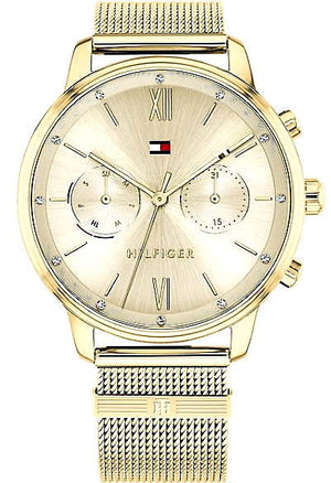 Buy Shop Tommy Hilfiger Blake Quartz Gold Dial Gold Mesh Bracelet Watch for Women - 1782302 USA Online
