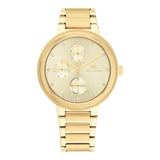 Tommy Hilfiger Joy Analog Gold Dial Gold Steel Strap Watch For Women - 1782536