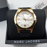 Buy Shop Marc Jacobs Baby Dave Gold Dial Black Leather Strap Watch for Women - MBM1264 USA Online