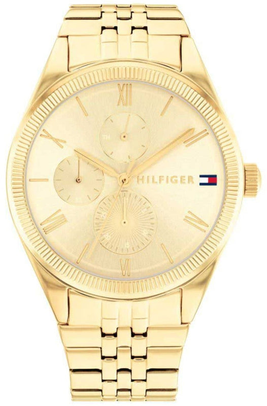 Buy Shop Tommy Hilfiger Monica Quartz Gold Dial Gold Steel Strap Watch For Women - 1782592 USA Online