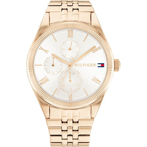Buy Shop Tommy Hilfiger Monica Quartz White Dial Gold Steel Strap Watch For Women - 1782593 USA Online