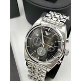 Buy Shop Emporio Armani Franco Black Dial Silver Steel Strap Watch For Men - AR0373 USA Online