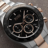 Buy Shop Hugo Boss Here Chronograph Black Dial Two Tone Steel Strap Watch for Men - 1513757 USA Online