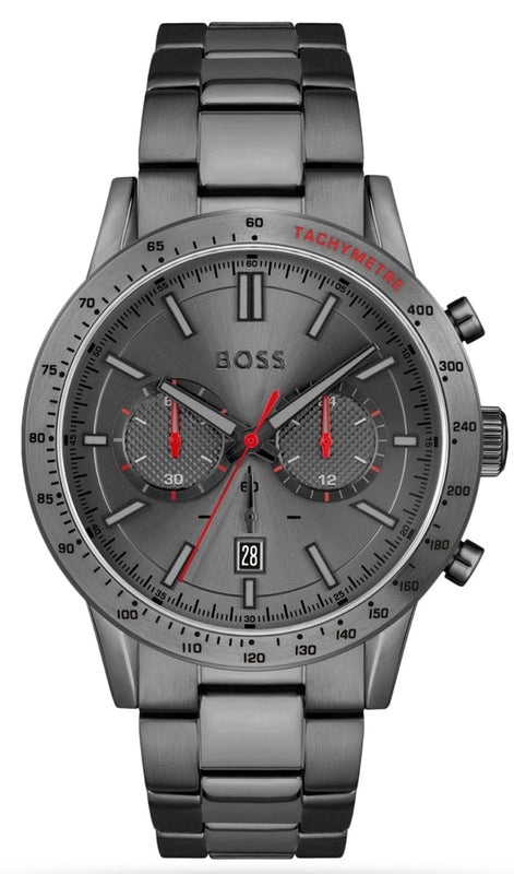 Buy Shop Hugo Boss Allure Chronograph Grey Dial Grey Steel Strap Watch for Men - 1513924 USA Online