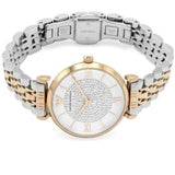Buy Shop Emporio Armani Gianni T Bar Analog White Dial Two Tone Steel Strap Watch For Women - AR2076 USA Online