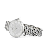 Buy Shop Emporio Armani Gianni T Bar White Crystal Pave Dial Silver Stainless Steel Strap Watch For Women - AR1925 USA Online